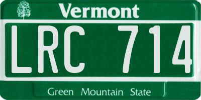 VT license plate LRC714