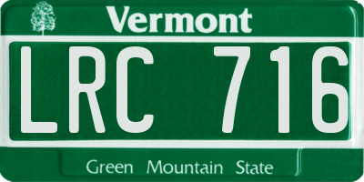 VT license plate LRC716