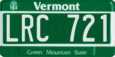 VT license plate LRC721