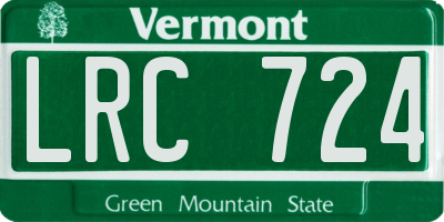 VT license plate LRC724