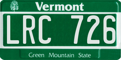 VT license plate LRC726