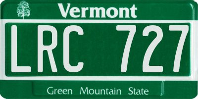 VT license plate LRC727