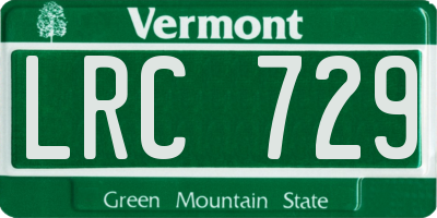 VT license plate LRC729