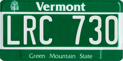 VT license plate LRC730