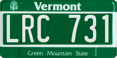 VT license plate LRC731