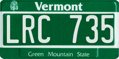 VT license plate LRC735