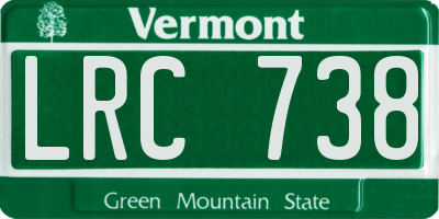 VT license plate LRC738