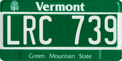 VT license plate LRC739