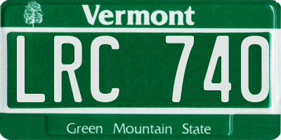 VT license plate LRC740