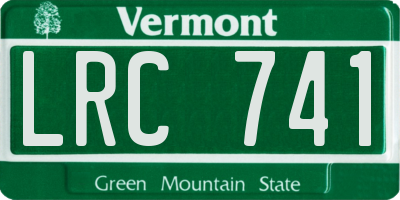 VT license plate LRC741