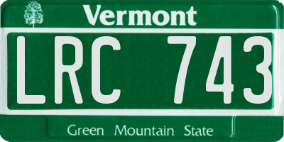 VT license plate LRC743