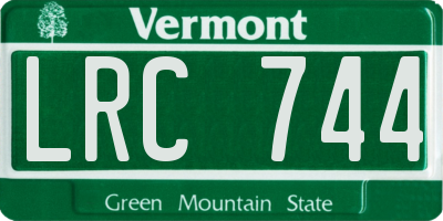 VT license plate LRC744