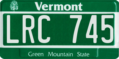 VT license plate LRC745
