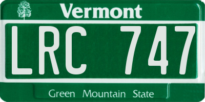 VT license plate LRC747