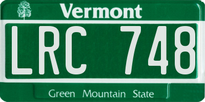 VT license plate LRC748