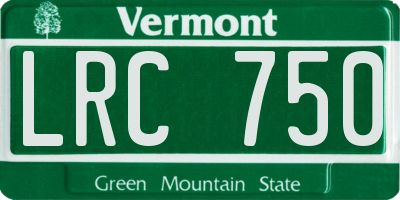 VT license plate LRC750