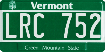VT license plate LRC752