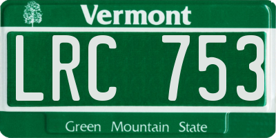 VT license plate LRC753