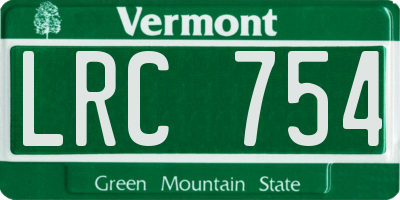 VT license plate LRC754