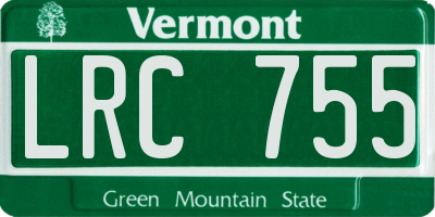 VT license plate LRC755