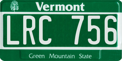 VT license plate LRC756