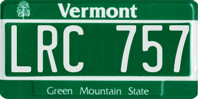 VT license plate LRC757