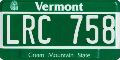VT license plate LRC758