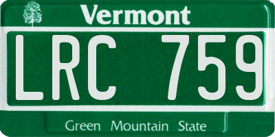 VT license plate LRC759