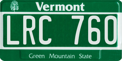 VT license plate LRC760