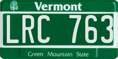 VT license plate LRC763
