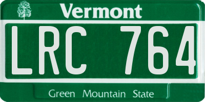 VT license plate LRC764