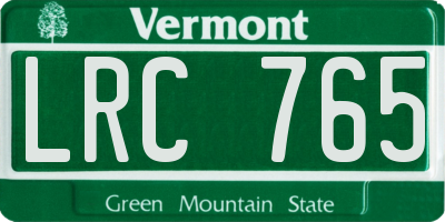 VT license plate LRC765