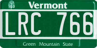 VT license plate LRC766