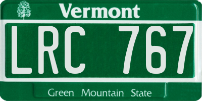VT license plate LRC767