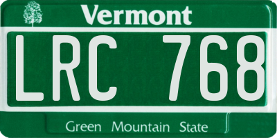 VT license plate LRC768