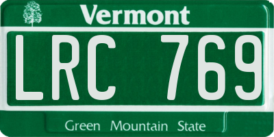 VT license plate LRC769