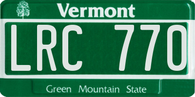 VT license plate LRC770