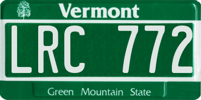 VT license plate LRC772