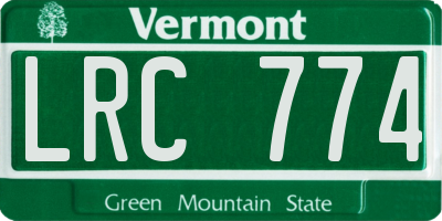 VT license plate LRC774