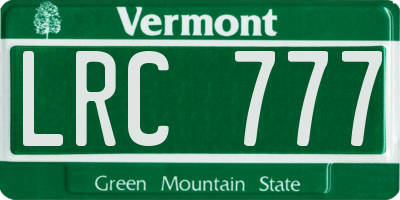 VT license plate LRC777