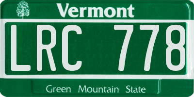 VT license plate LRC778