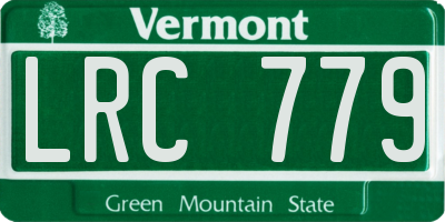 VT license plate LRC779