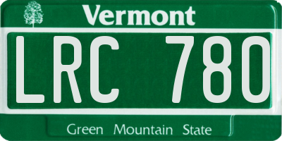 VT license plate LRC780