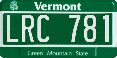 VT license plate LRC781