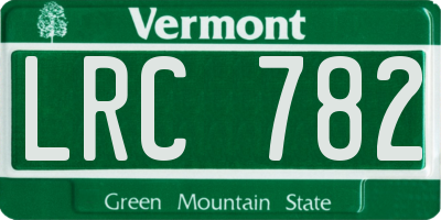 VT license plate LRC782