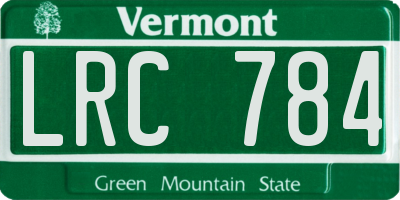 VT license plate LRC784