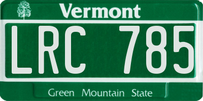VT license plate LRC785