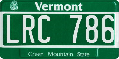 VT license plate LRC786