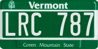 VT license plate LRC787