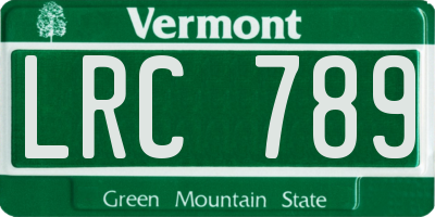 VT license plate LRC789
